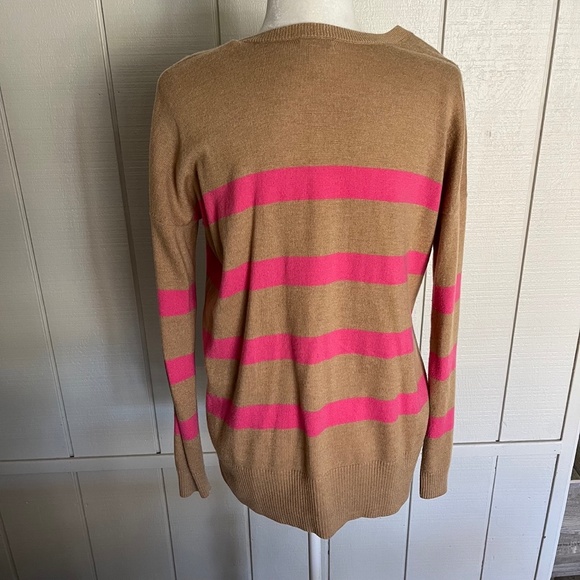 GAP V-Neck Striped Wool Blend Sweater - Picture 2 of 4